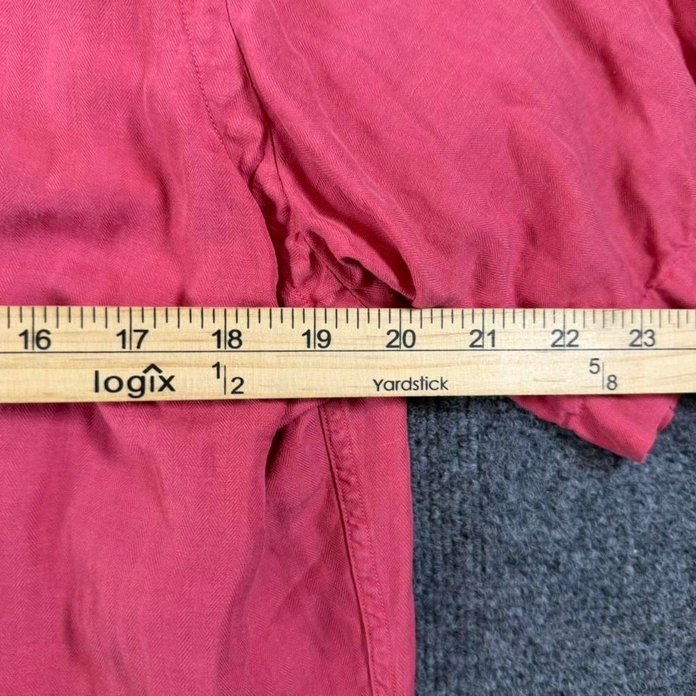 Polo Ralph Lauren Pink Linen/Silk Blend Short Sleeve Button Up Size M - Picture 6 of 7